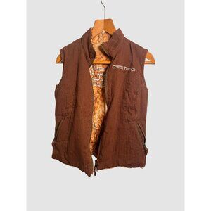 Cowgirl Tuff Co. Women's Camo Reversible Vest, Brown, Sz M